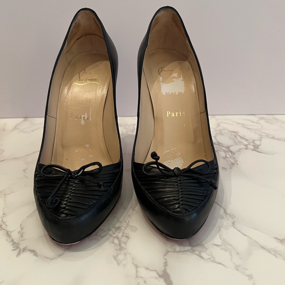 Christian Louboutin Elipi Nappa Rouched Toe, Size EU 37.5 / US 7.5 - Picture 2 of 8